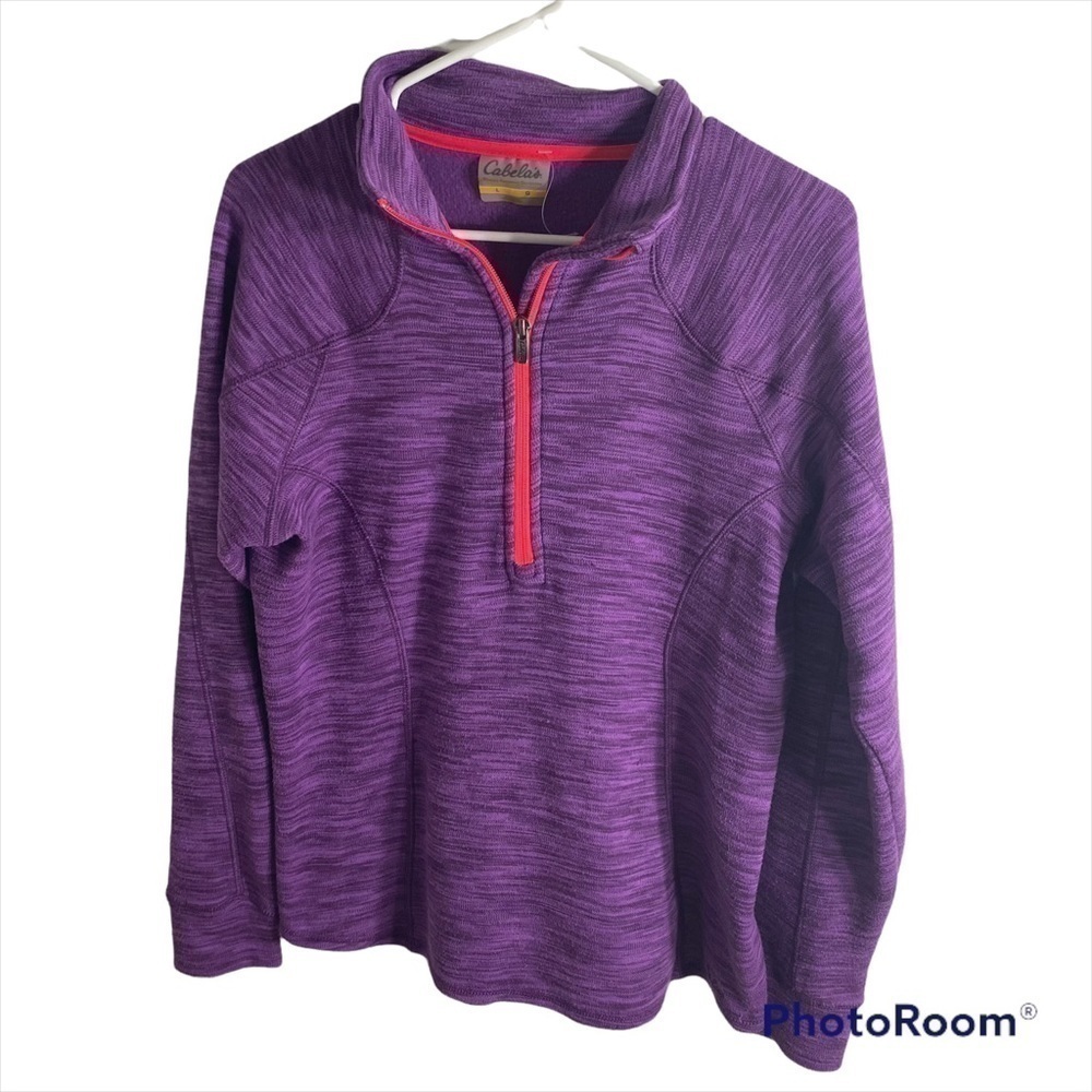 Cabela’s Half Zip Purple Tech Fleece Top Shirt Jacket Sweatshirt Large